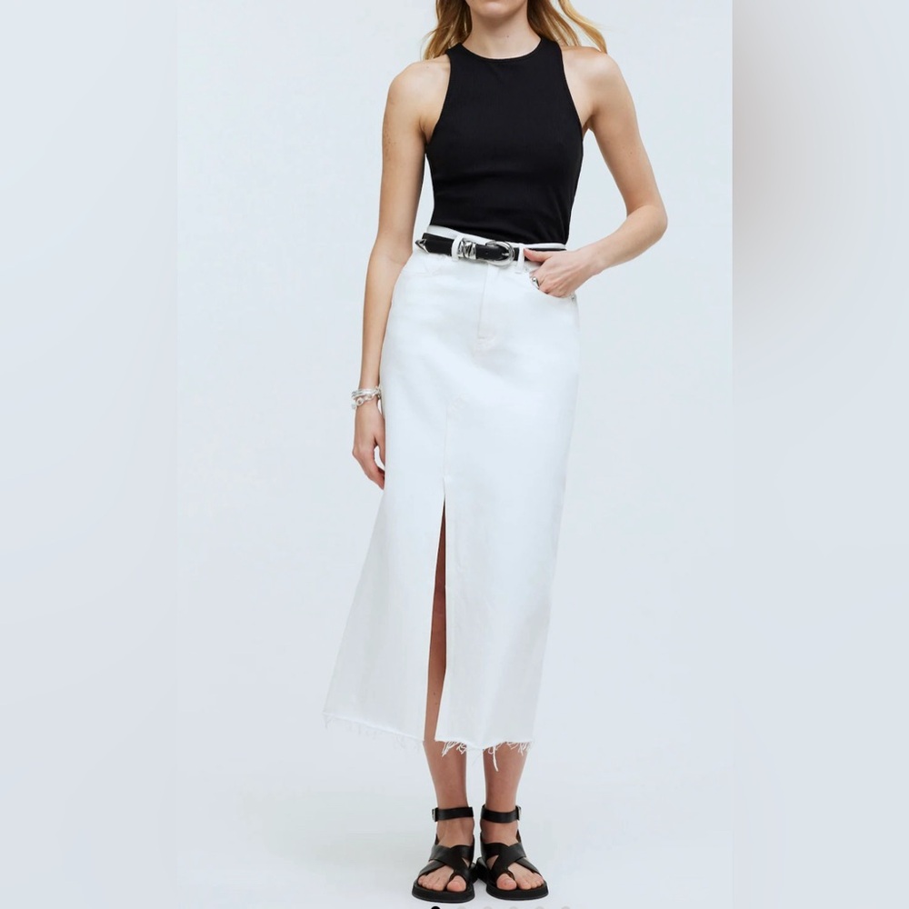 J375.Madewell Highneck Tank in Sleekhold XS White NWT